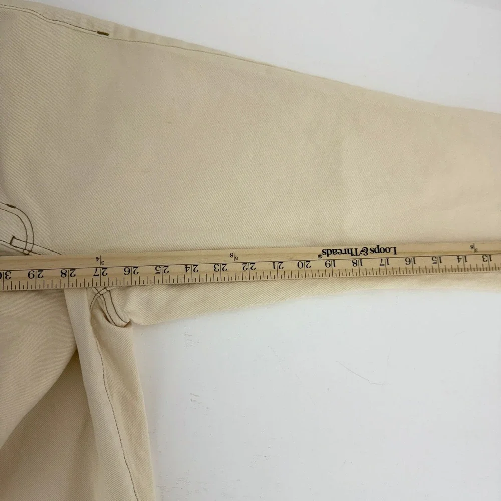 PacSun Stretch Mom Jeans Cream Tan High Rise Tapered Denim Size 26 - Picture 10 of 15